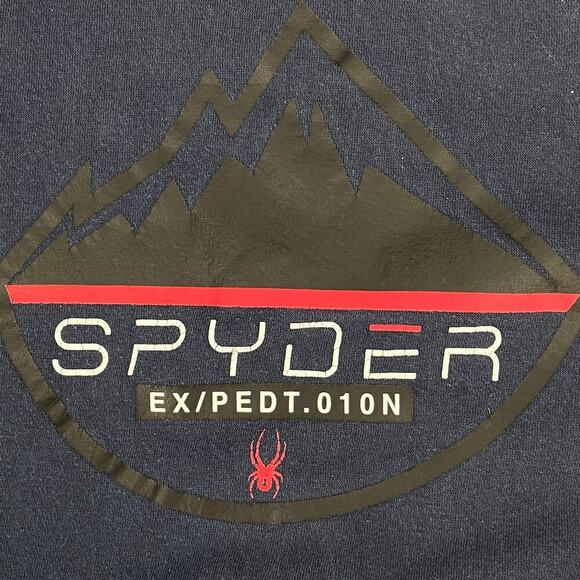 Spyder Expedition Hooded Sweatshirt Men's Size L Navy Hoodie Chest Logo - Picture 6 of 12